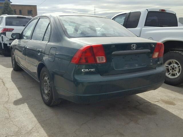 1HGES25701L034426 - 2001 HONDA CIVIC EX GREEN photo 3