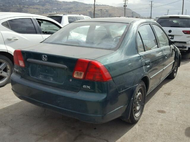 1HGES25701L034426 - 2001 HONDA CIVIC EX მწვანე ფოტო 4