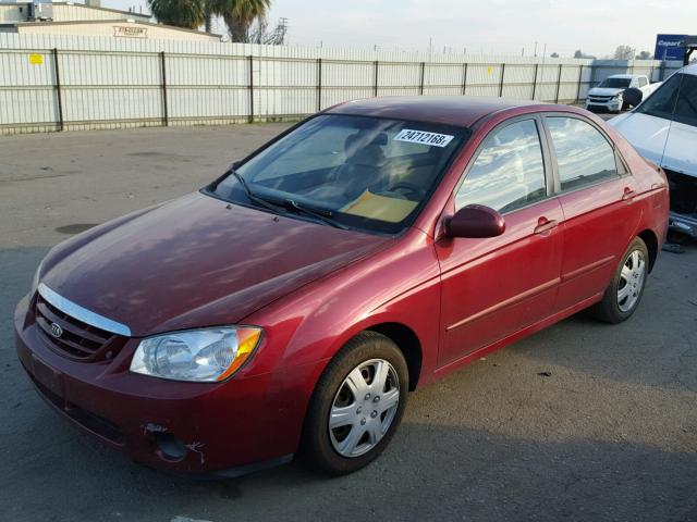 KNAFE122465206849 - 2006 KIA NEW SPECTR MAROON photo 2