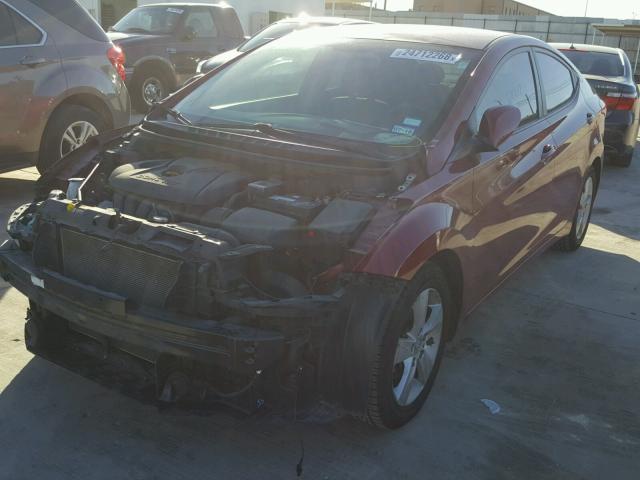 5NPDH4AE1DH432410 - 2013 HYUNDAI ELANTRA GL MAROON photo 2