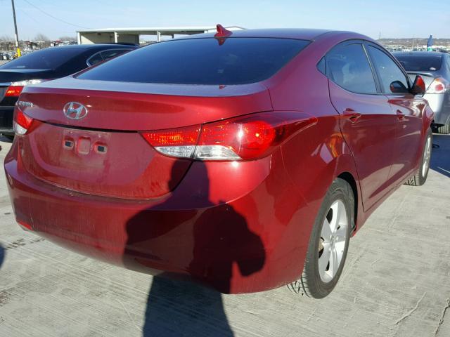 5NPDH4AE1DH432410 - 2013 HYUNDAI ELANTRA GL MAROON photo 4