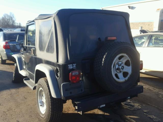 1J4FA49S32P744036 - 2002 JEEP WRANGLER / BLACK photo 3