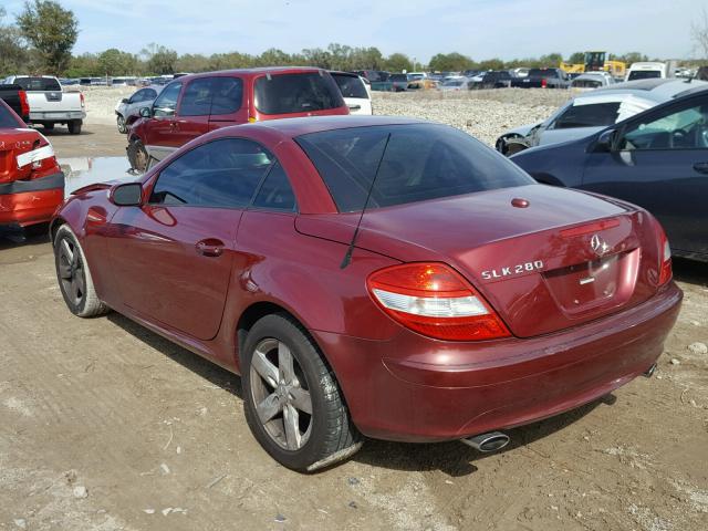 WDBWK54FX7F146069 - 2007 MERCEDES-BENZ SLK 280 RED photo 3