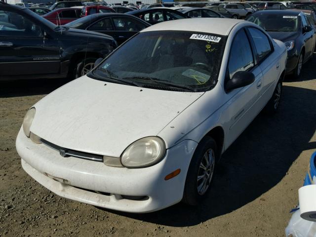 1B3ES46C11D228710 - 2001 DODGE NEON SE WHITE photo 2