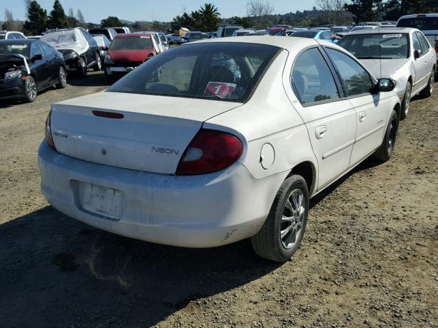 1B3ES46C11D228710 - 2001 DODGE NEON SE WHITE photo 4