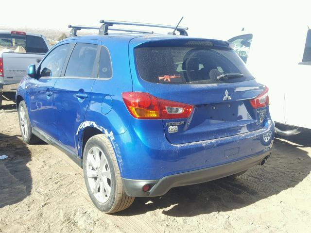 4A4AP4AU8FE011731 - 2015 MITSUBISHI OUTLANDER BLUE photo 3