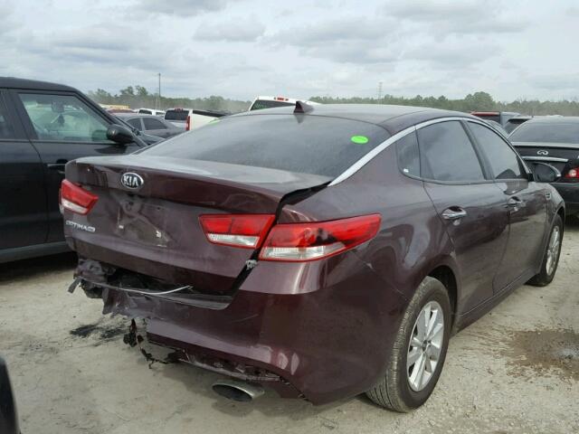 5XXGT4L38JG217363 - 2018 KIA OPTIMA LX BURGUNDY photo 4