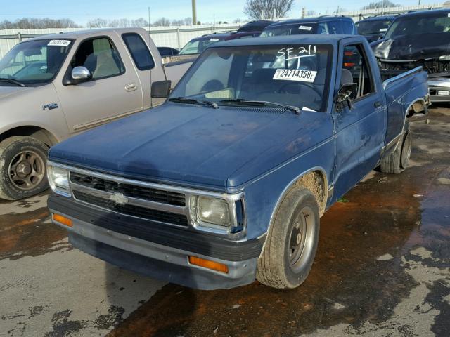 1GCCS14Z5N8131844 - 1992 CHEVROLET S TRUCK S1 BLUE photo 2