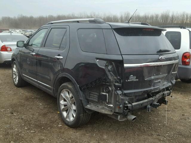 1FM5K7F86EGB08753 - 2014 FORD EXPLORER L BLACK photo 3