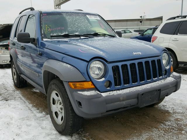 1J4GL48K36W127148 - 2006 JEEP LIBERTY SP BLUE photo 1