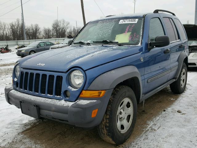 1J4GL48K36W127148 - 2006 JEEP LIBERTY SP BLUE photo 2