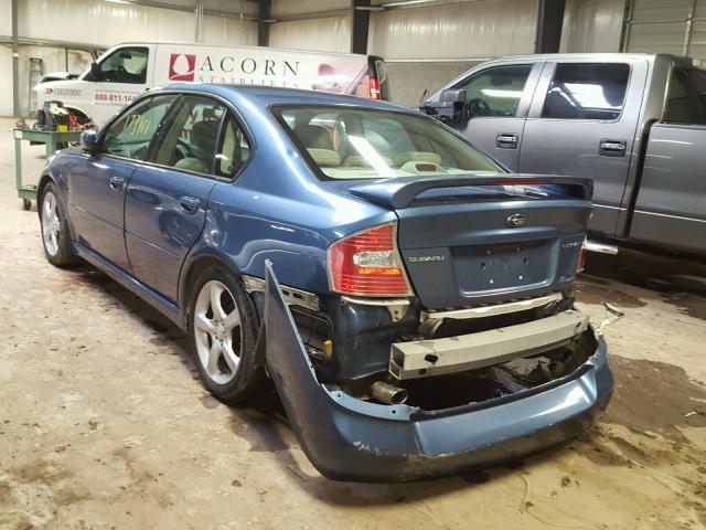 4S3BL626477213782 - 2007 SUBARU LEGACY 2.5 BLUE photo 3