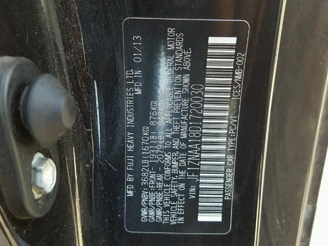 JF1ZNAA18D1720030 - 2013 TOYOTA SCION FR-S BLACK photo 10