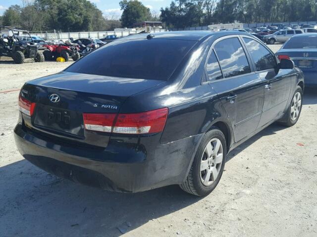 5NPET46CX8H357044 - 2008 HYUNDAI SONATA GLS BLACK photo 4