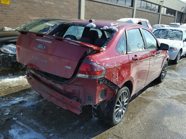 1FAHP3GN7BW187776 - 2011 FORD FOCUS SES RED photo 4