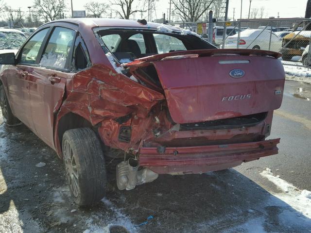 1FAHP3GN7BW187776 - 2011 FORD FOCUS SES RED photo 9