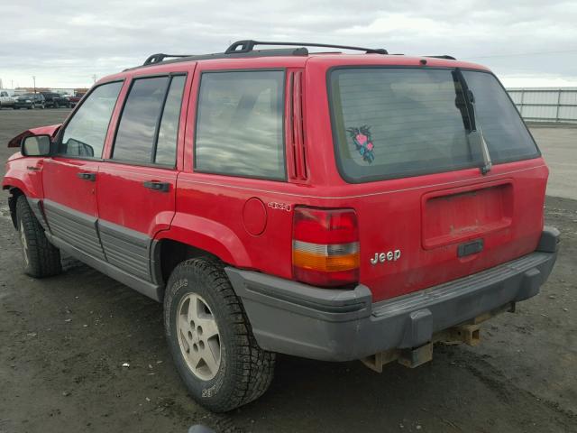 1J4GZ58S0PC667354 - 1993 JEEP GRAND CHER RED photo 3