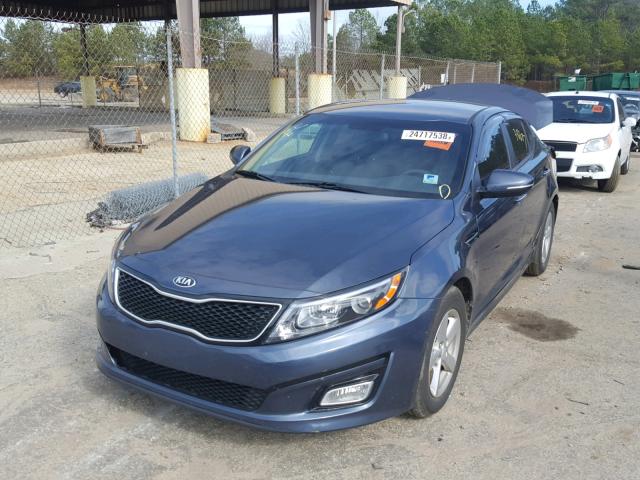 5XXGM4A78FG439752 - 2015 KIA OPTIMA LX BLUE photo 2