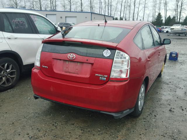 JTDKB20U873238365 - 2007 TOYOTA PRIUS RED photo 4