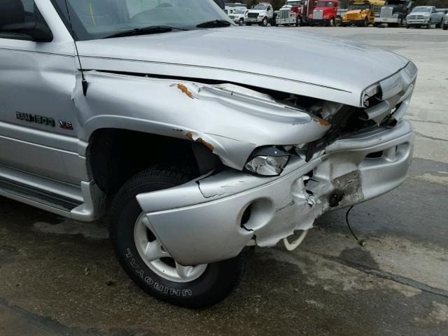 1B7HF13Z31J553335 - 2001 DODGE RAM 1500 SILVER photo 9