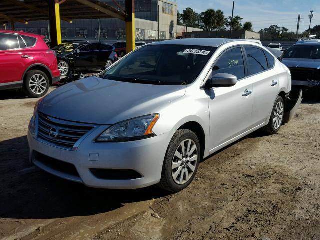 3N1AB7AP6FY239606 - 2015 NISSAN SENTRA S SILVER photo 2