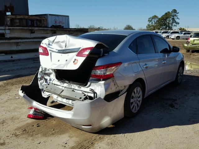 3N1AB7AP6FY239606 - 2015 NISSAN SENTRA S SILVER photo 4