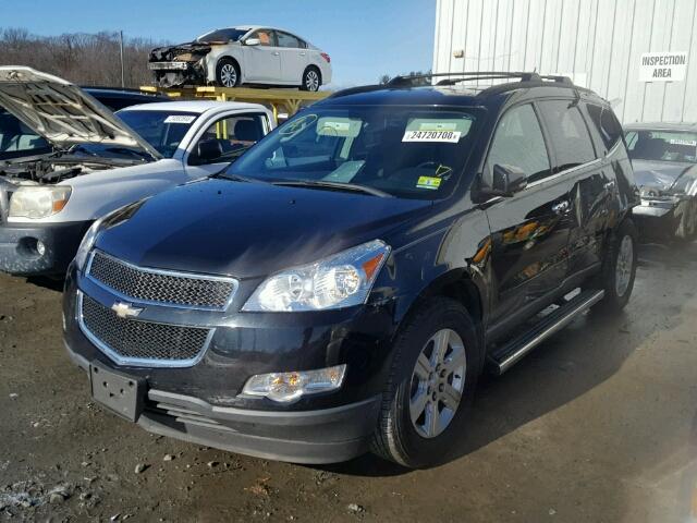 1GNKVGED8BJ313087 - 2011 CHEVROLET TRAVERSE L BLACK photo 2