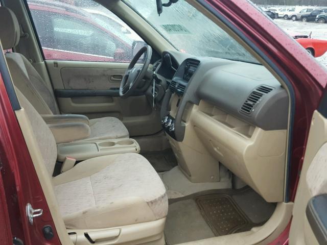 SHSRD78535U322749 - 2005 HONDA CR-V LX RED photo 5