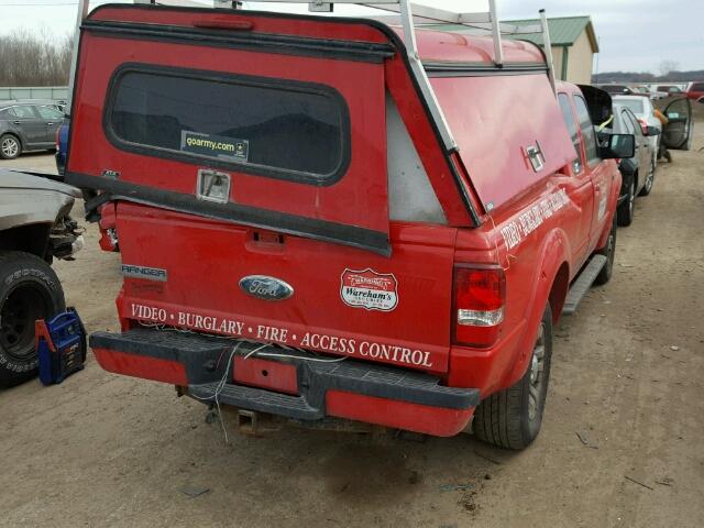 1FTYR44U37PA22931 - 2007 FORD RANGER SUP RED photo 4