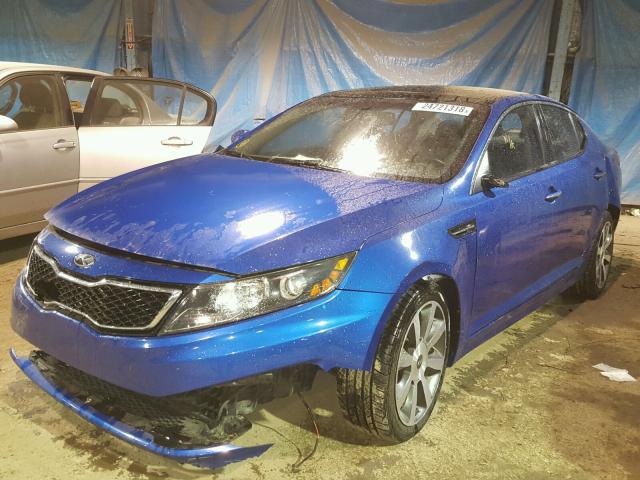 KNAGR4A66B5112738 - 2011 KIA OPTIMA SX BLUE photo 2