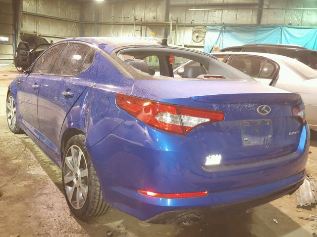 KNAGR4A66B5112738 - 2011 KIA OPTIMA SX BLUE photo 3