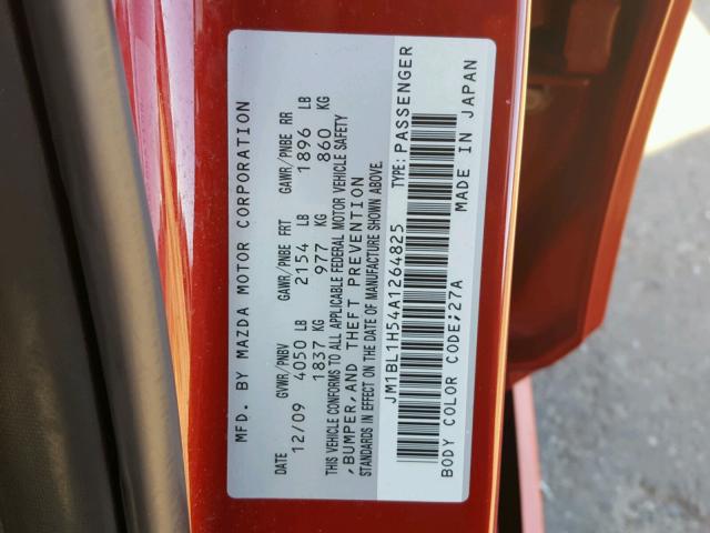 JM1BL1H54A1264825 - 2010 MAZDA 3 S RED photo 10