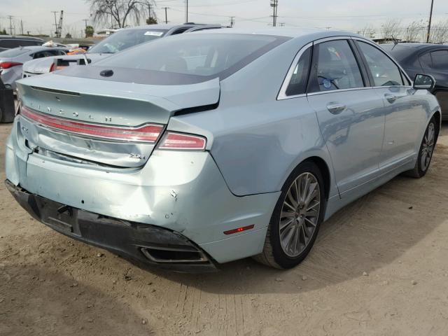 3LN6L2LU2ER808980 - 2014 LINCOLN MKZ HYBRID BLUE photo 4