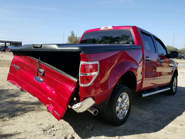 1FTFW1CF3CFC74051 - 2012 FORD F150 SUPER BURGUNDY photo 4