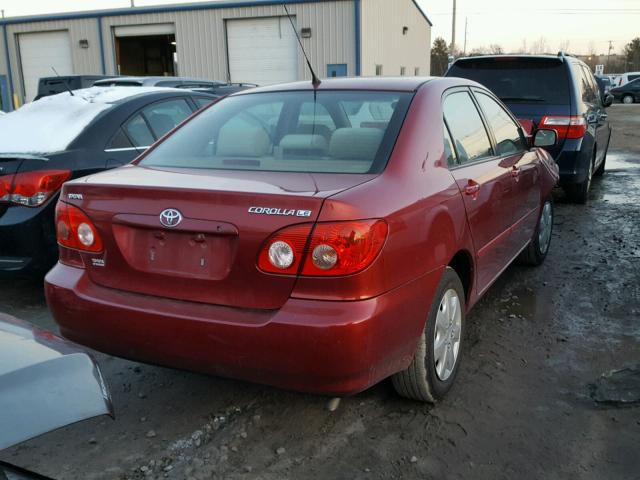 2T1BR32E07C794488 - 2007 TOYOTA COROLLA CE RED photo 4