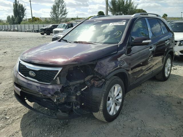 5XYKU4A75FG589193 - 2015 KIA SORENTO EX BURGUNDY photo 2