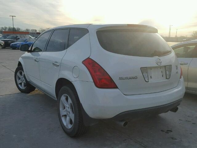 JN8AZ08T94W228630 - 2004 NISSAN MURANO SL WHITE photo 3