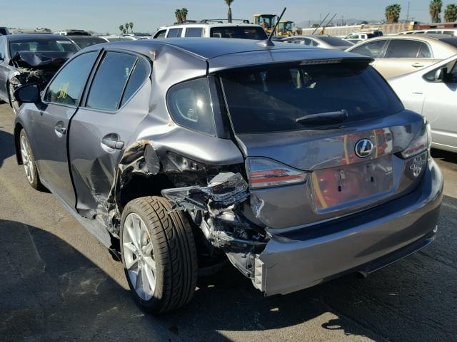 JTHKD5BH9D2139484 - 2013 LEXUS CT 200 GRAY photo 3