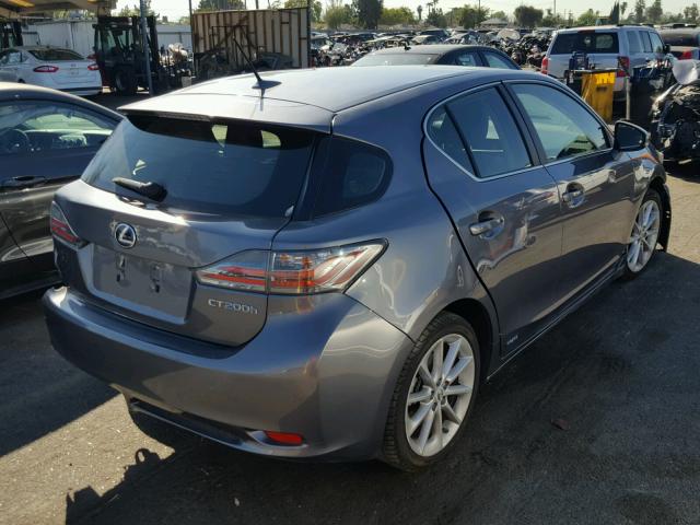 JTHKD5BH9D2139484 - 2013 LEXUS CT 200 GRAY photo 4