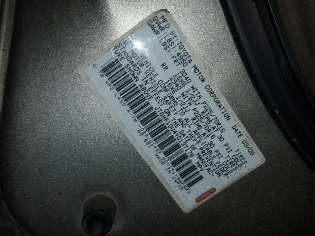 JT6HF10U4Y0137178 - 2000 LEXUS RX 300 GOLD photo 10