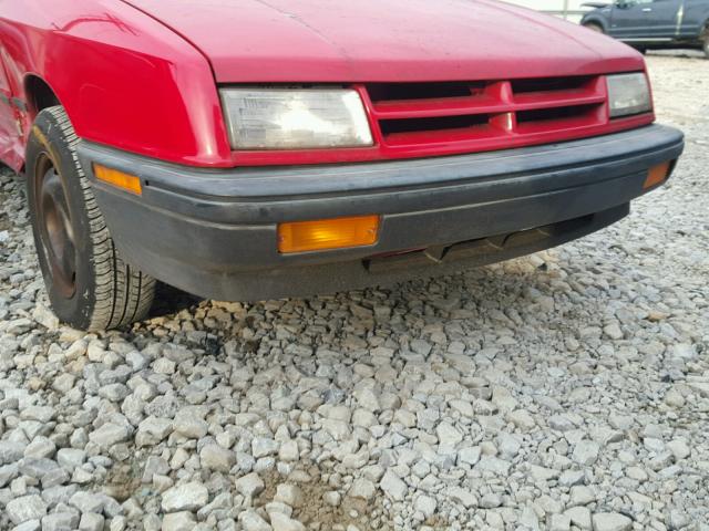 1B3AP24D6RN216896 - 1994 DODGE SHADOW RED photo 10