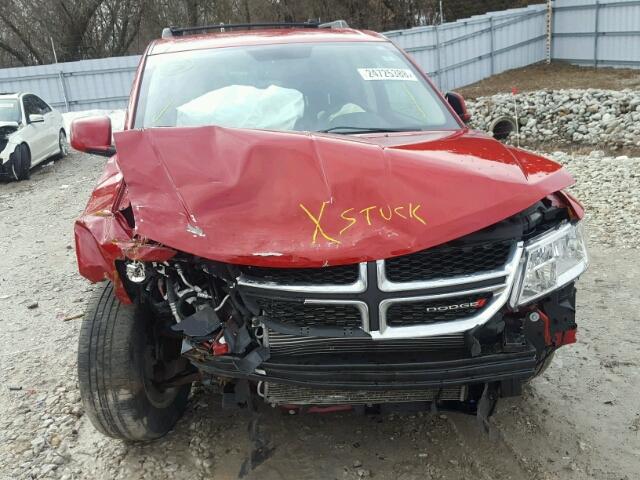 3C4PDCABXFT516723 - 2015 DODGE JOURNEY SE RED photo 9