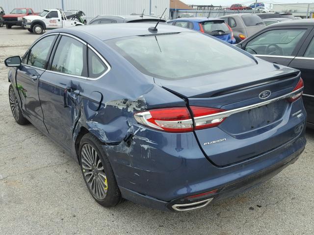 3FA6P0D9XJR155872 - 2018 FORD FUSION TIT BLUE photo 3