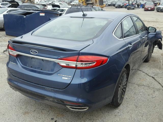 3FA6P0D9XJR155872 - 2018 FORD FUSION TIT BLUE photo 4