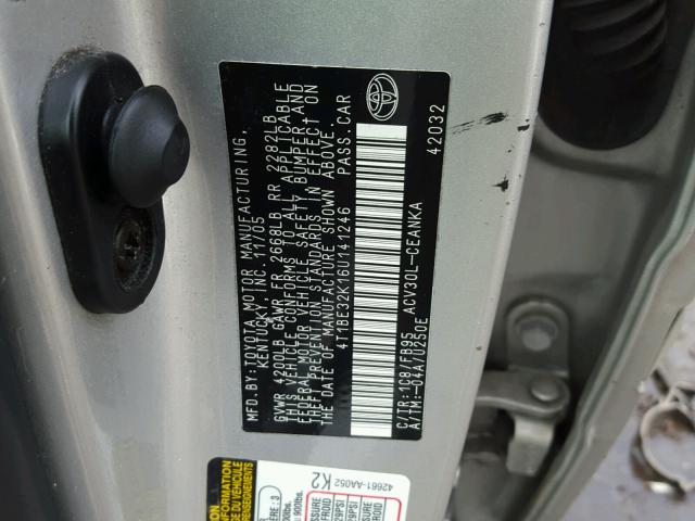 4T1BE32K16U141246 - 2006 TOYOTA CAMRY LE SILVER photo 10