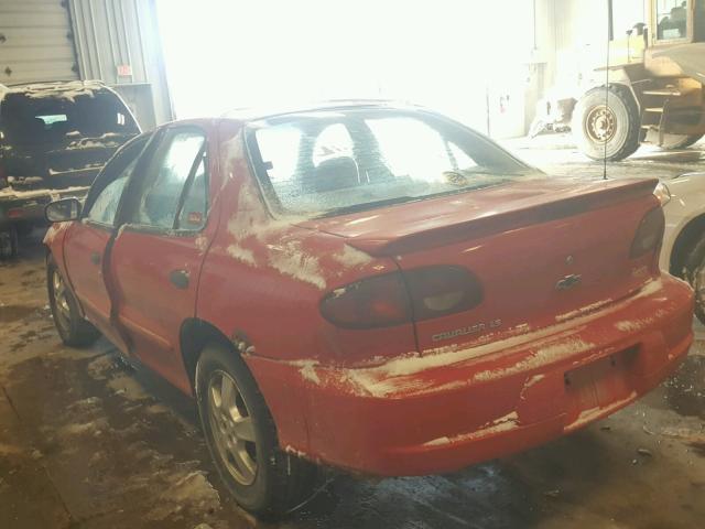 1G1JF524XY7297208 - 2000 CHEVROLET CAVALIER L RED photo 3