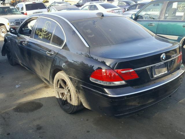 WBAHN83537DT66416 - 2007 BMW 750 BLACK photo 3