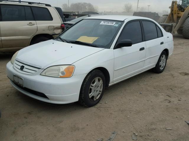 2HGES16501H551150 - 2001 HONDA CIVIC LX WHITE photo 2