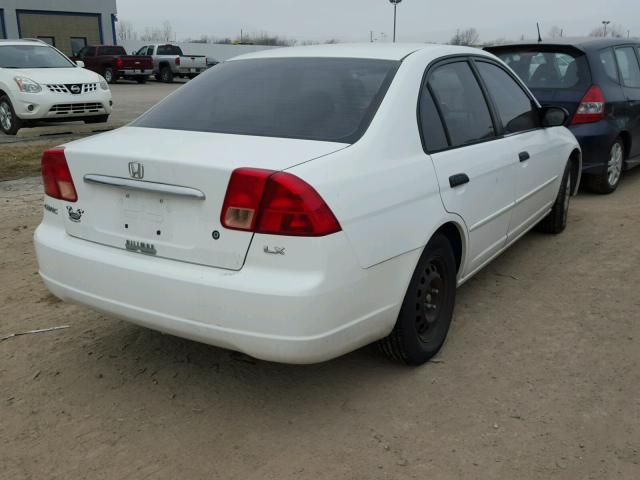 2HGES16501H551150 - 2001 HONDA CIVIC LX WHITE photo 4