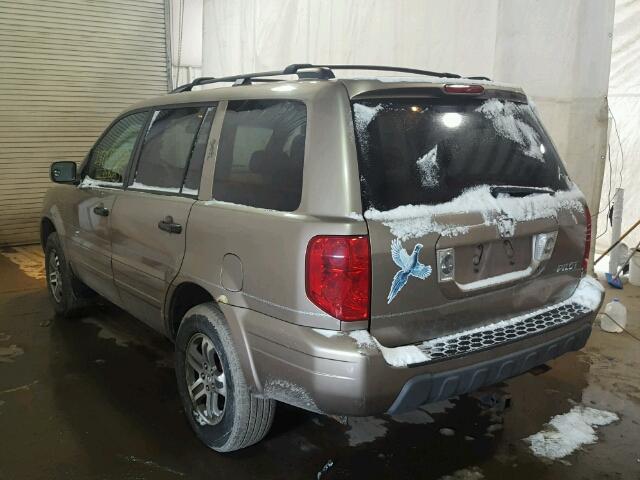 2HKYF18664H618481 - 2004 HONDA PILOT EXL TAN photo 3